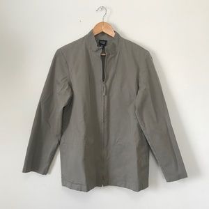 EILEEN FISHER FULL ZIP JACKET IN TAUPE